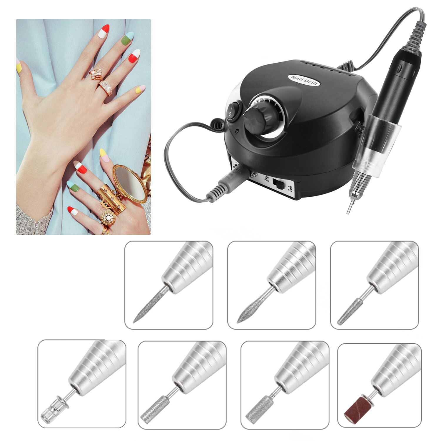 Máquina Eléctrica de 30000RPM para taladrar uñas, máquina eléctrica para limar uñas, pulidora, Kit de manicura, taladro para pedicura