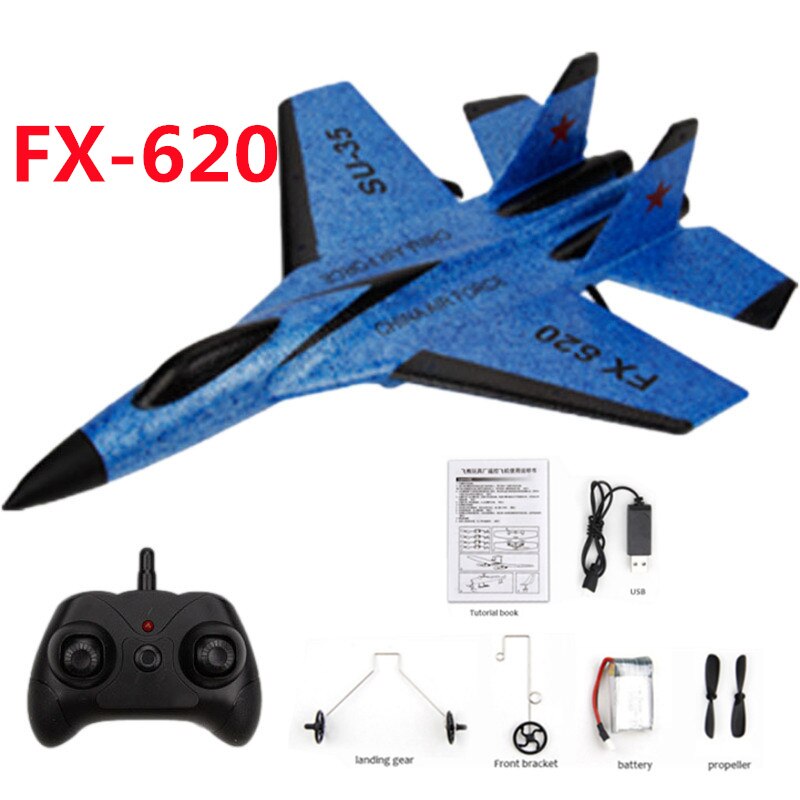 FX-820 SU-35 RC Remote Control Airplane 2.4G Aliante RC Drone Fighter Hobby Aereo Aliante Aereo EPP Schiuma Giocattoli RC Aereo All&#39;aperto: FX620 Blue