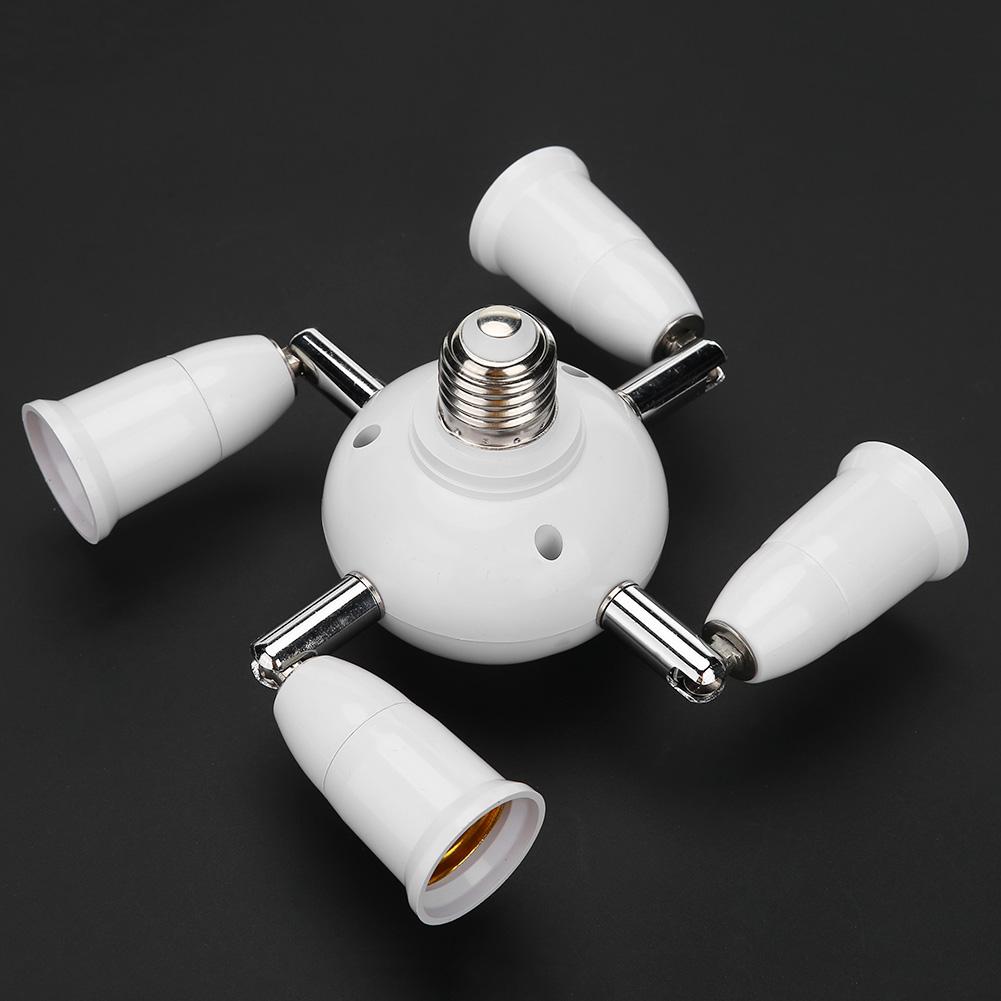 7 i 1 justerbar  e27 splitter 5/7 hoveder lampe base forlænget led pærer fatning splitter holder adapter konverter fatning