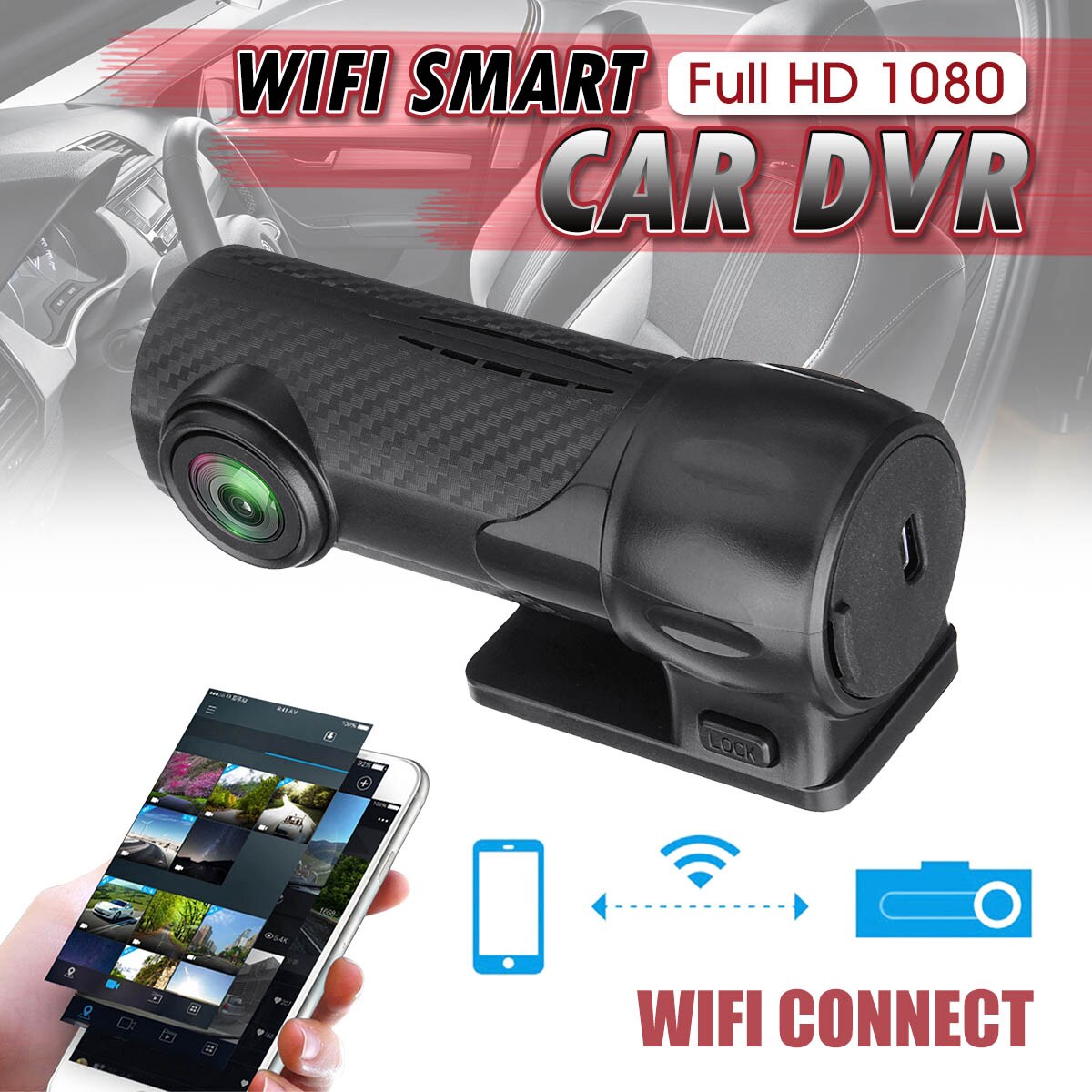 Mini WIFI Car DVR Auto Registrar 170 Degree Dash Cam Wireless Car Truck Driving Recorder Dash Camera Camcorder Night Vision