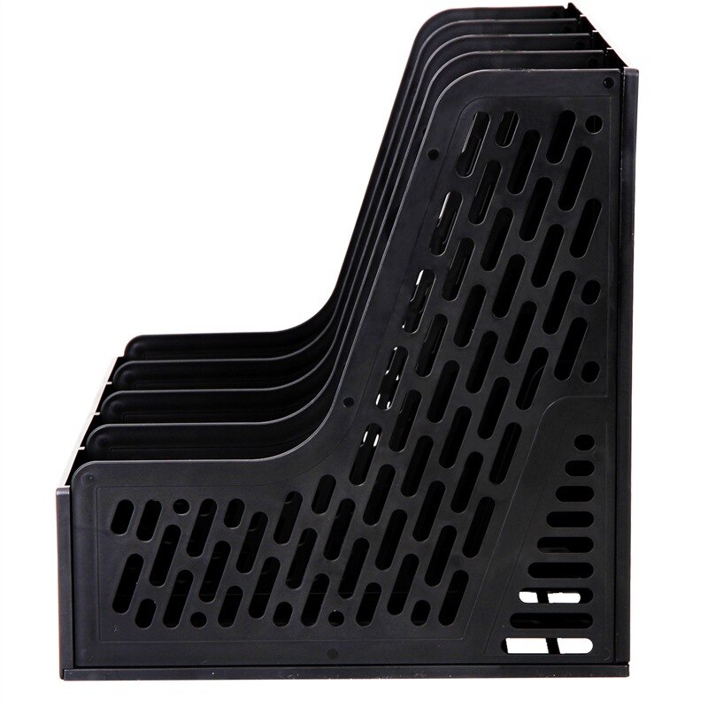 Deli Four-joint Openwork Desktop File Box Four Columns with Label Stable File Tray Desk Organizer Office School Supplies