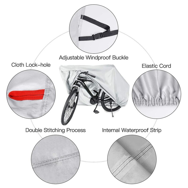 Housse de vélo étanche XL, robuste, anti-poussière de neige, pour vélo électrique de route de montagne, stockage extérieur
