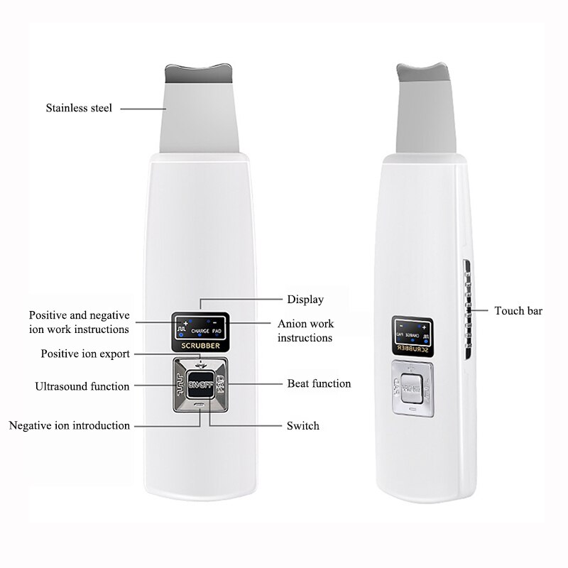 Ultrasoon gezichtsporiënreiniger ultrasone therapie huidscrubber galvanische ionen spa schoonheidsapparaat gezichtsmassager faceliftmachine