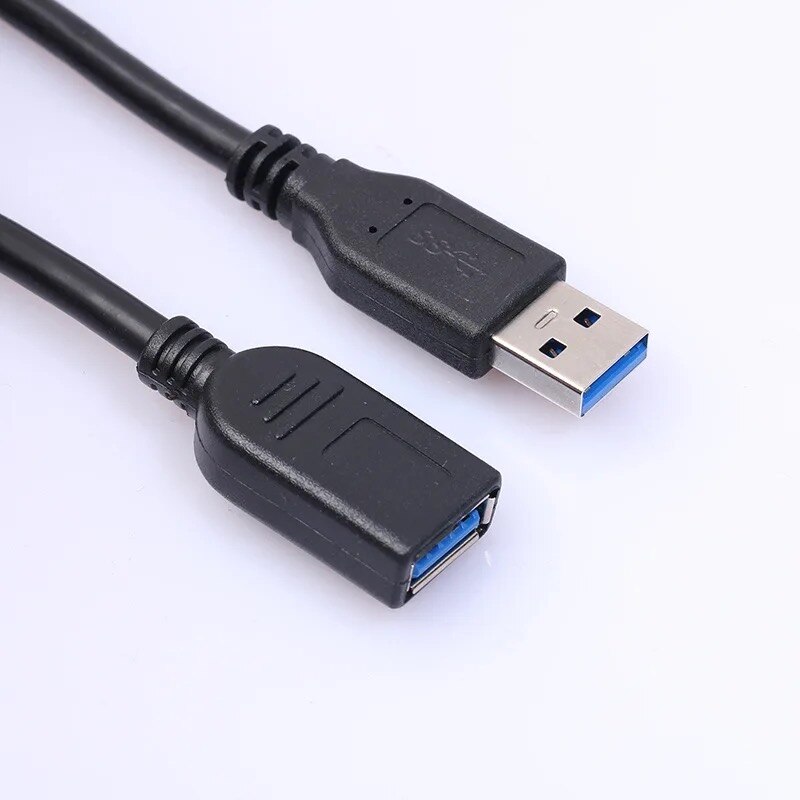2m/3m USB 2,0 A Cable de extensión de cargador de sincronización de datos macho a hembra de Cable de datos negro para pantalla de ordenador portátil: Negro / 3 m