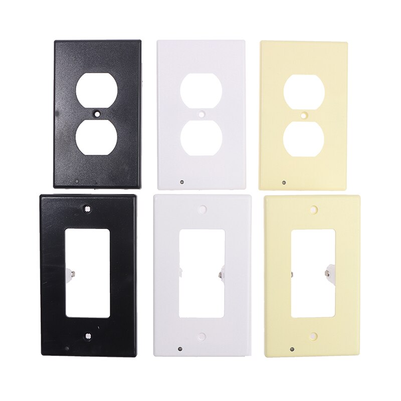 1PC Outlet Wall Plate With LED Night Lights Outlet Cover Duplex Wall Plate