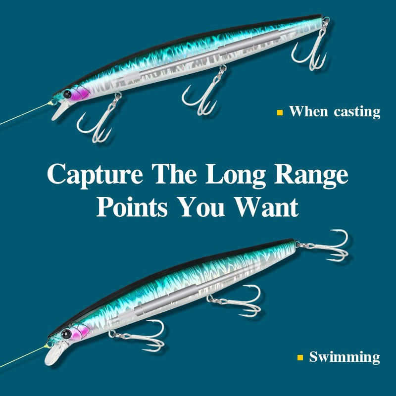 TSURINOYA 163S Ultra Long Casting Sinking Minnow Sea Fishing Lure STINGER 163mm 34.2g Seabass Tuna Saltwater Large Hard Baits