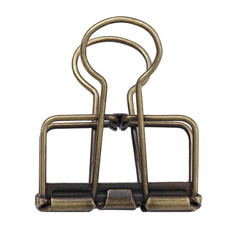 Dailylike 1PC Colorful Binder Clip Creasing Edges Metal Clip File Clips for School Office Medium Paper Clip Bookbinding Tool: F