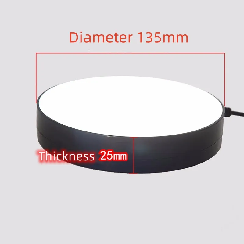 135mm Microscope LED Bottom Round Light Lamp Source Shadowless Backlight Illuminator Industrial Inspection 100V-240V