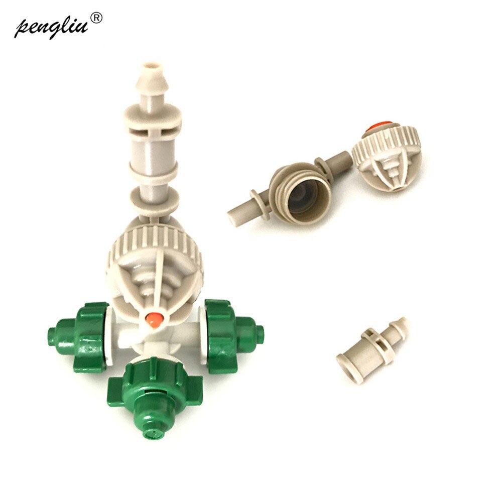 20Pcs Fogger Spuit Met 4/7 Mm Slang Kas Bevochtiging Automatische Irrigatie Apparatuur Tuinieren Sprinkler IT221