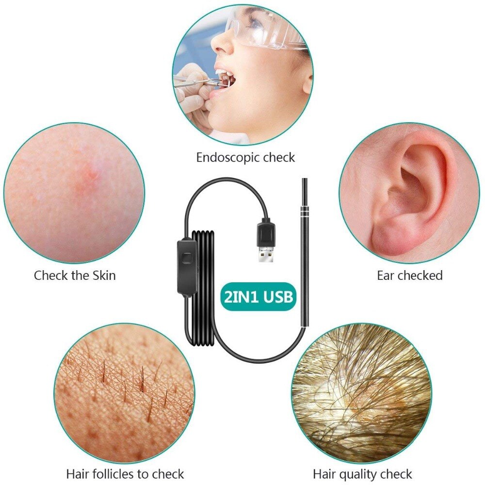 USB Ear Cleaning Endoscope HD Visual Ear Spoon Multifunctional Earpick With Mini Camera Ear Health Care Cleaner ear wax removal