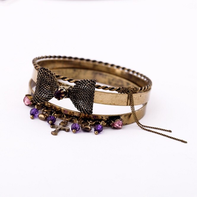Balanbiu a fire vintage armbånd armbånd til kvinder fest smykker clearance store: Vintage guld farve