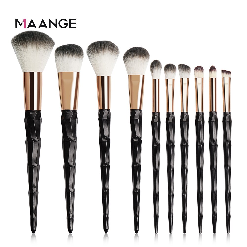 Maange Halloween 15/10 Stuks Make-Up Kwasten Set Met Doos Kristallen Handvat Make-Up Kwasten Foundation Blush Oogschaduw Make up Gereedschap: 10pcs