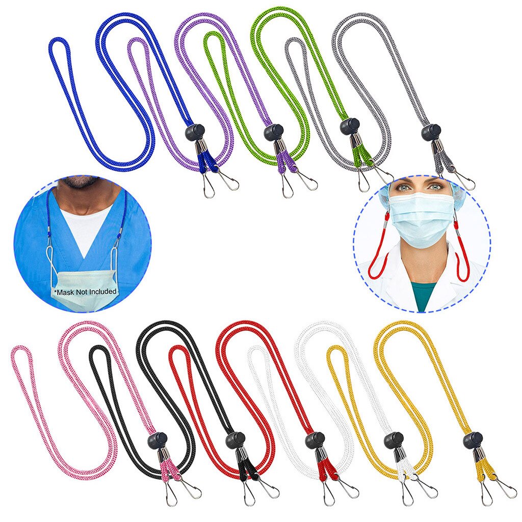 25 #5Pc Verstelbare Lanyard Handige Handige Veiligheid Gezichtsmasker Rest Oor Houder Touw Oor Opknoping Touw Neus Clips kleurrijke Lijnen