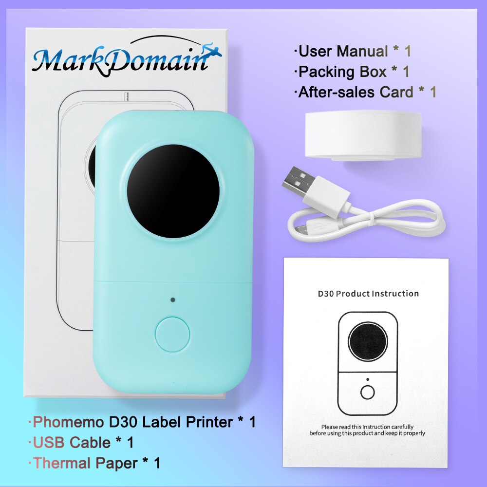 Version Phomemo D30 Smart Mini Label Maker Wireless Thermal Label Machine Compatible with IOS and Android System: D30 Green
