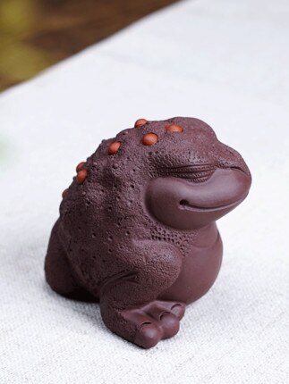 Yixing-toad de oro de tres patas para mascotas, accesorios de juego de té de boutique hechos a mano, arcilla púrpura