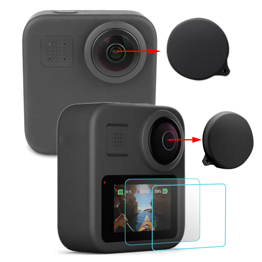 Tempered Glass Lens LCD Screen Protection for Go Pro Gopro Hero 5 6 7 8 Hero5 Hero 6 Hero7 Protector Film Camera Lens Cap Cover