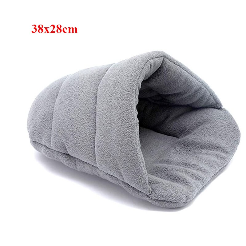 Blød fleece marsvin seng kanin hamstere sovepose små kæledyr hule reden sengepude varme tøfler kæledyr hus: 38 x 28cm gy
