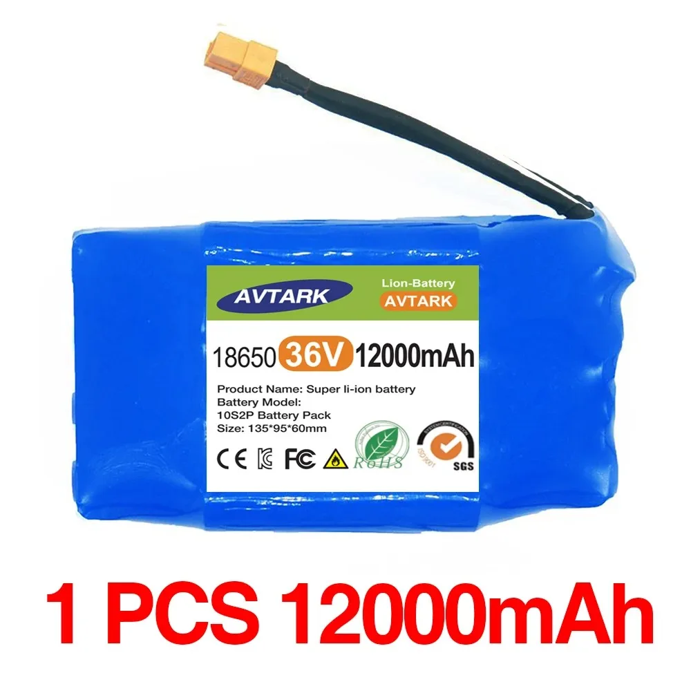 Original 18650 Lithium-Ionen-Akku 36 V 10S2P 12000 Ah, geeignet für den Stromversorgungsbetrieb von Elektrorollern/Twist-Scooter: Gold