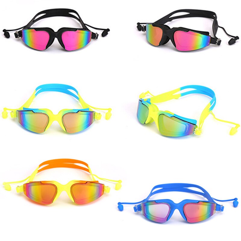 Gafas de natación antiniebla para hombre y mujer, lentes antiniebla profesionales con tapón para la oreja, a prueba de agua, para natación, juego de gorro