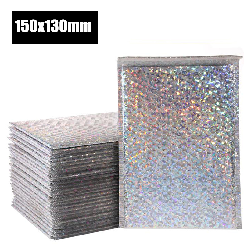 50 stks/partij Schuim Envelop Self Seal Mailers Gewatteerde Enveloppen Met Bubble Mailing Tas Pakketten Zwart Goud Zilver: HEUBLAUW