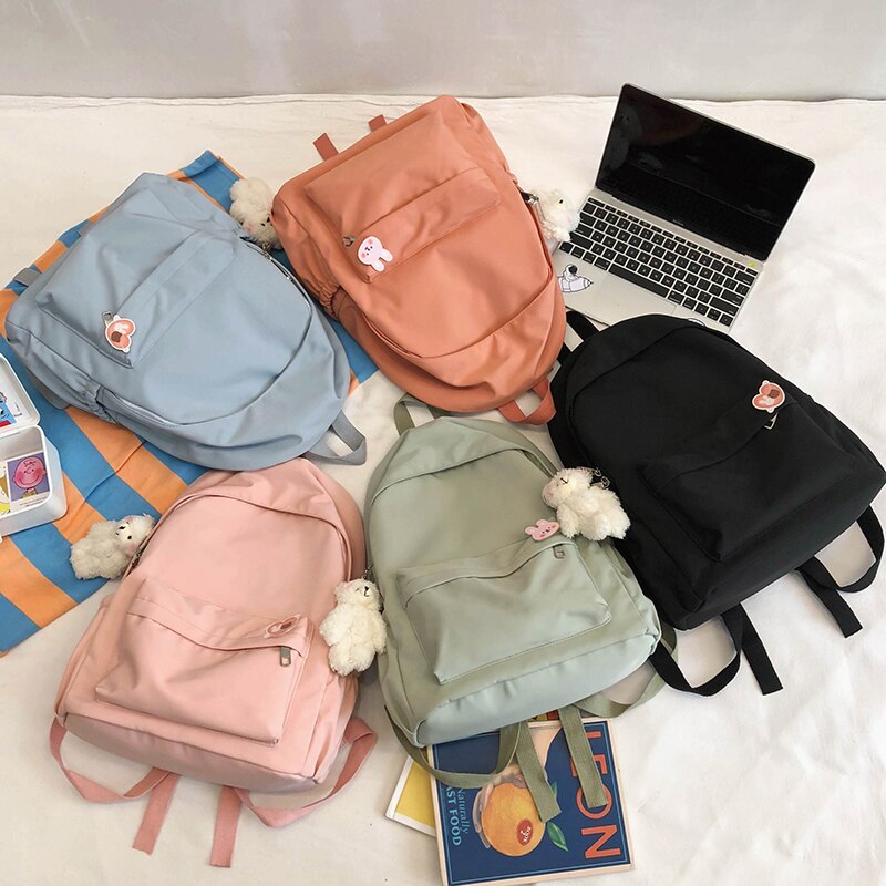 Hocodo afslappet rygsække kvinder ensfarvet kvinder skuldertaske nylon teenage pige skoletaske trend rygsæk mochilas kvinde
