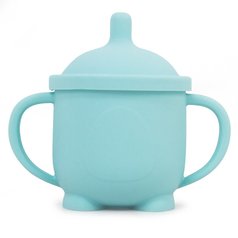Solid Baby silicone Sippy Cups Feeding Cups Babi Learning drink Baby Drinkware For Toddlers Kids With Silicone Straw Cup Lids: 10
