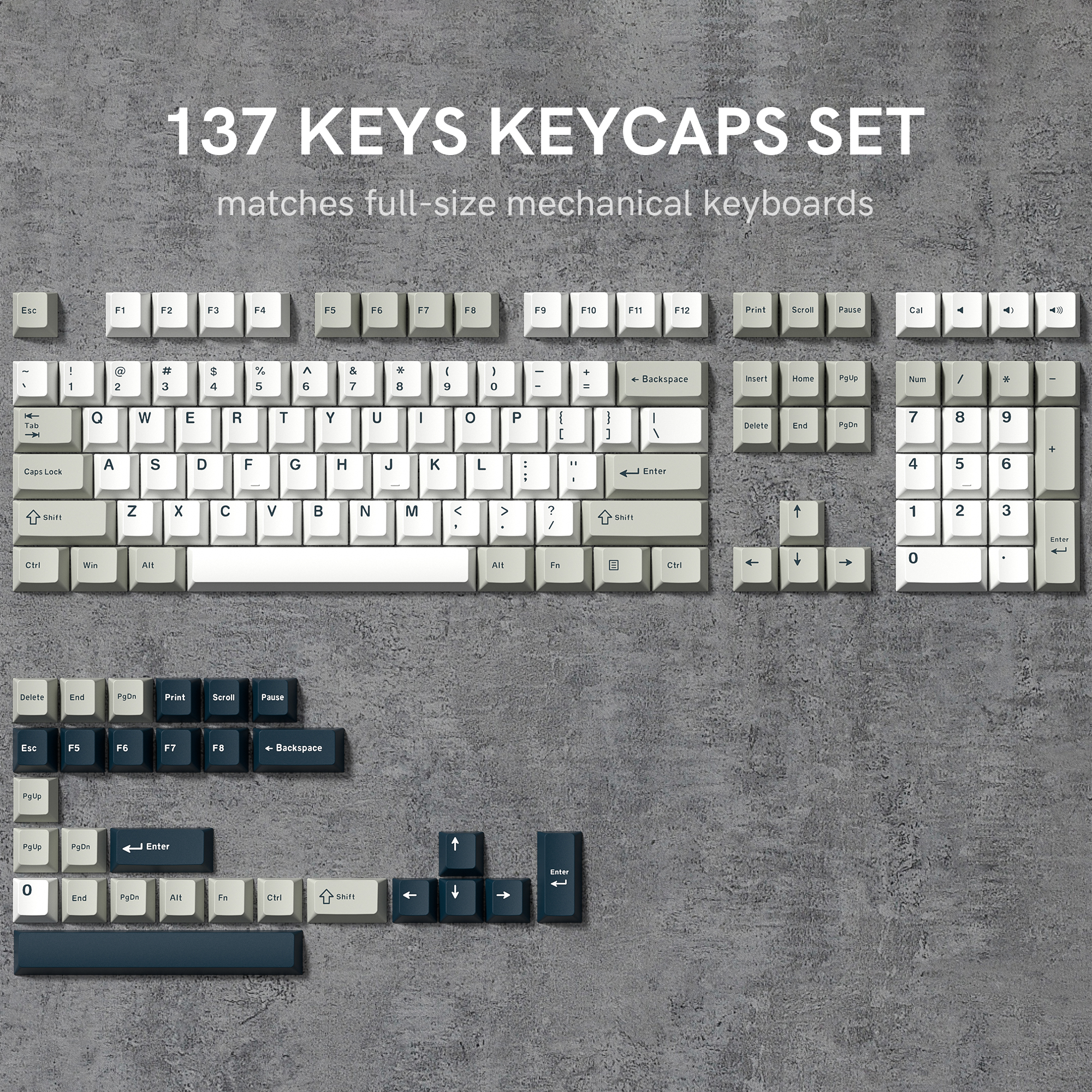 168 Keys PBT Keycaps Cherry Profile White Purple Double Shot Key Caps for Gateron Cherry MX Switches Mechanical Gamer Keyboard: DARK GRAY