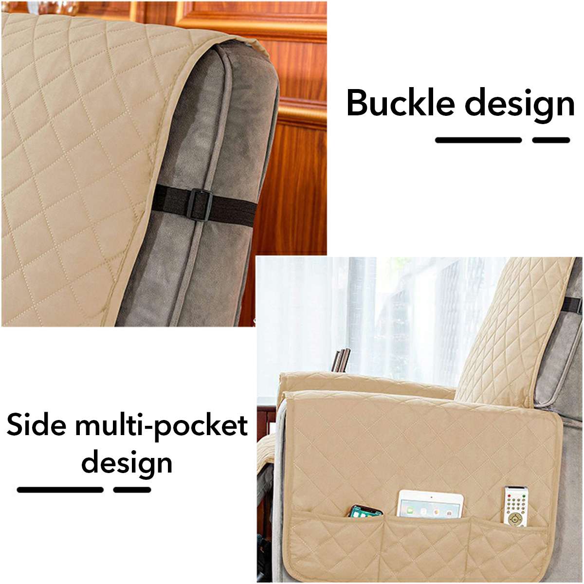 Elastiskt vilstolskydd överdragsmassage fåtölj soffa soffklädsel stretch hemmöbler skydd skydd med sidoficka