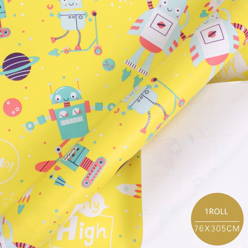 76X305Cm Inpakpapier Geschenkdoos Artware Verpakking Materiaal Kinderen Verjaardag Voor Festival Partywrapping Decor Supplies: E       76X305cm