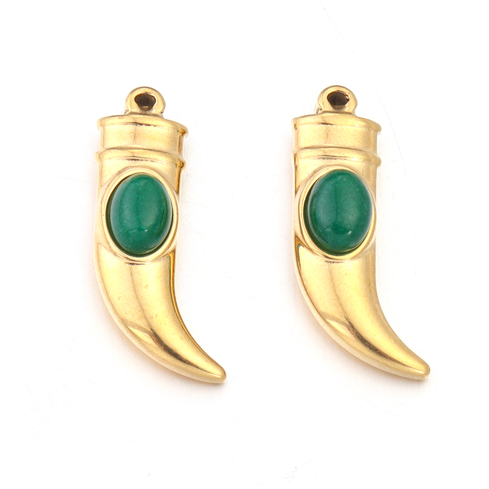 2 stk/parti rustfritt stål naturstein pepper øredobber anheng til diy halskjede smykker laging forsyninger blanding: Blå