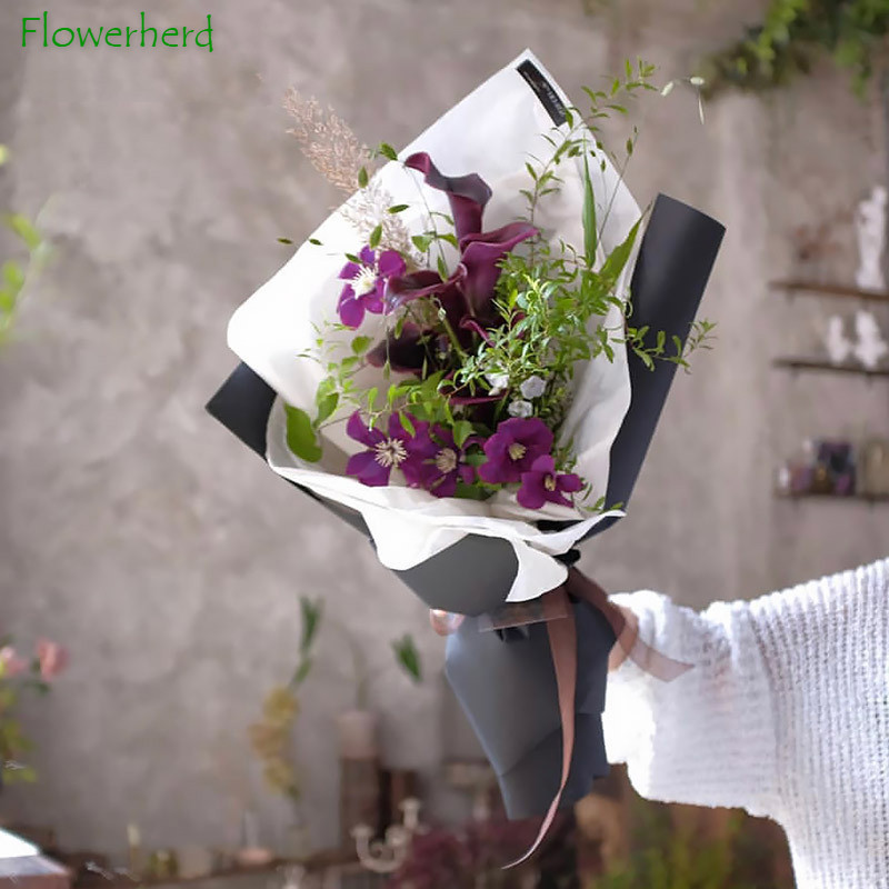 Papier de soie en coton nuage 58x58cm, emballage doublé, pour Bouquet de fleurs, papier artisanal pour , pour fleuriste