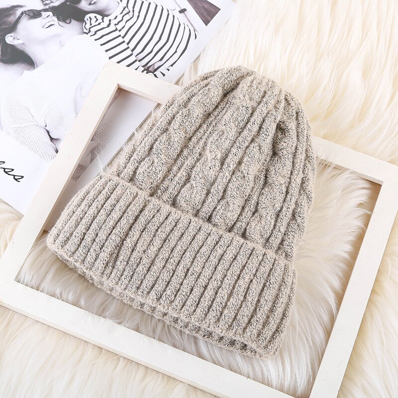 Vinterlue unisex vri og fløyel mohair spiss ulllue utendørs varm fortykningssett hodeull strikket lue hofte hopp caps