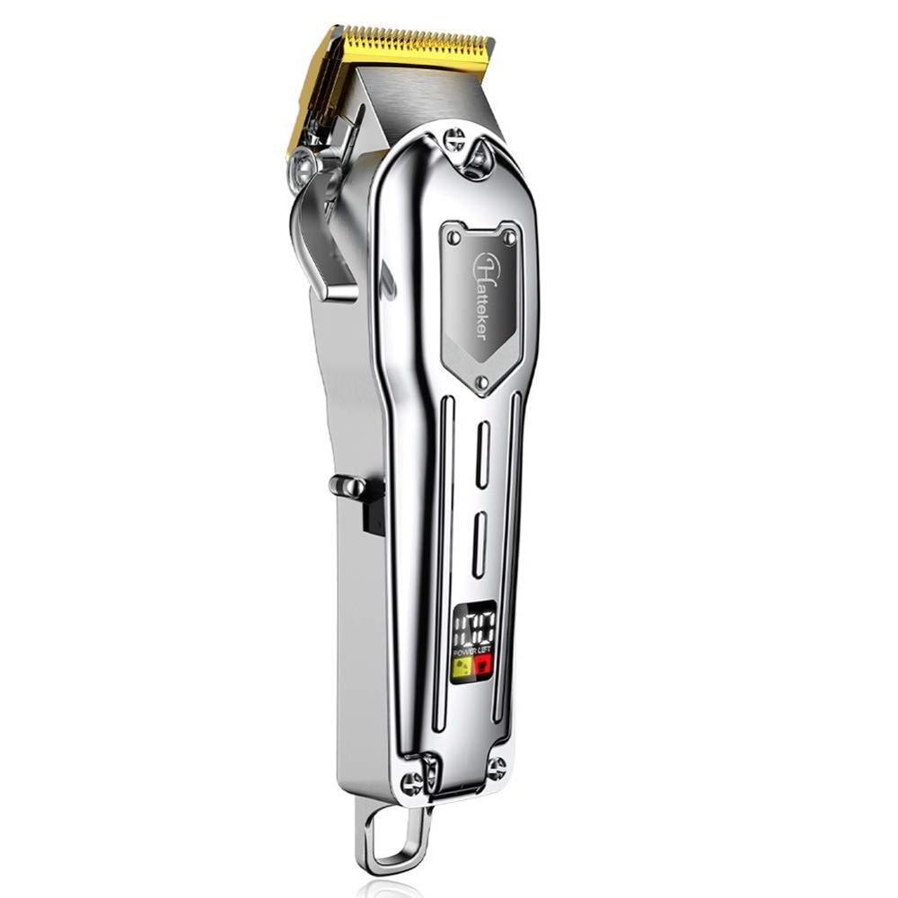 All metal Men‘s hair clipper electric LED rechargeable hair trimmer electric hair cutter machine fading blending