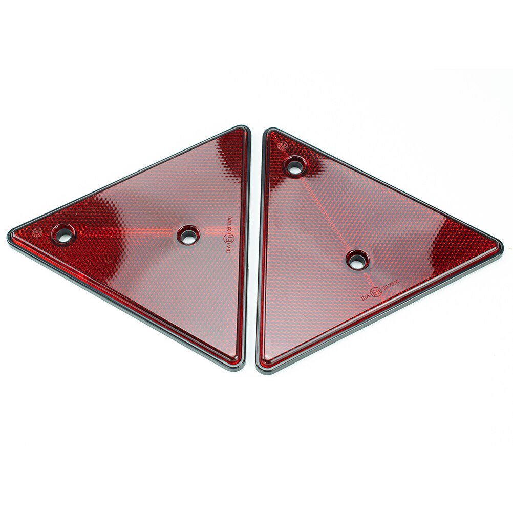 2X Triangle Reflector Red Reflective Triangular Safety Warning Reflectors for Trailer RV Camper Caravan Boat Lorry Truck Tractor
