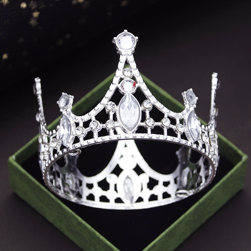 Party Prom Verjaardagstaart Kroon Kleine Tiara's voor Pop Groen Roze Diadeem Bruids Bruiloft Haar Sieraden Tiara's Hoofdornamenten: Antique Copper Plated