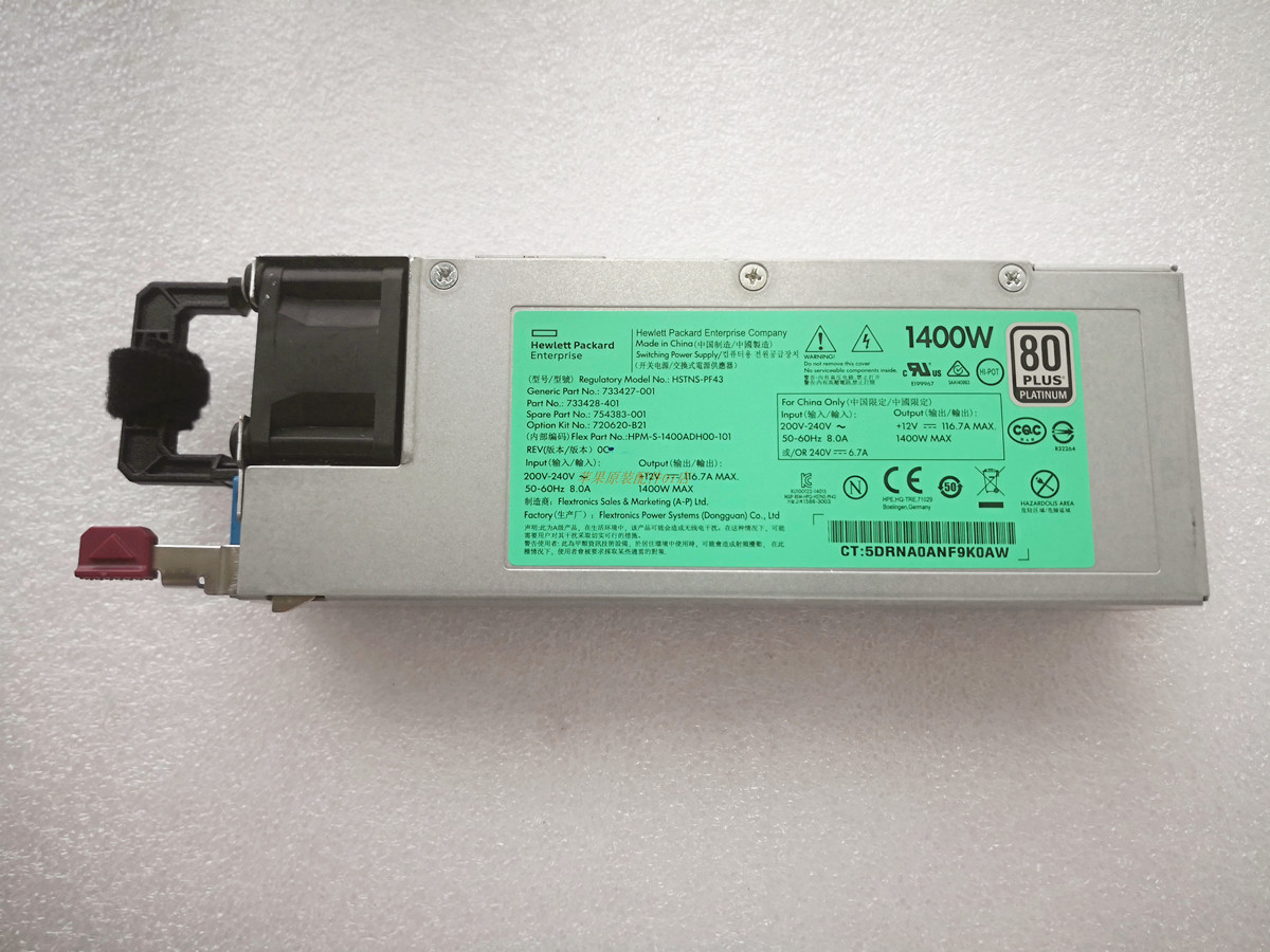 1pc 1400W Power Supply 720620-B21 733427-001 754383-001 733428-001 For HP DL380 DL 360 DL388 G9 HSTNS-PD43 DPS-1400CB