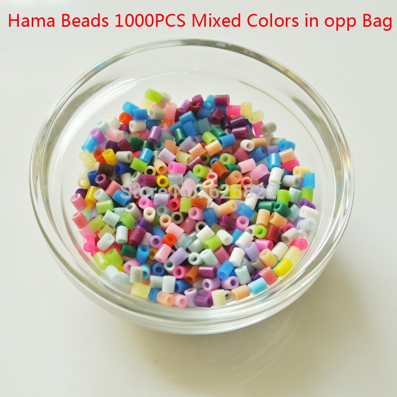 1000 Mixed Color 2.6mm/3mm/5mm Mini Hama Beads EVA Handmade Cartoons Material DIY Lover Fuse/Hama/Perler Beads Opp Bag