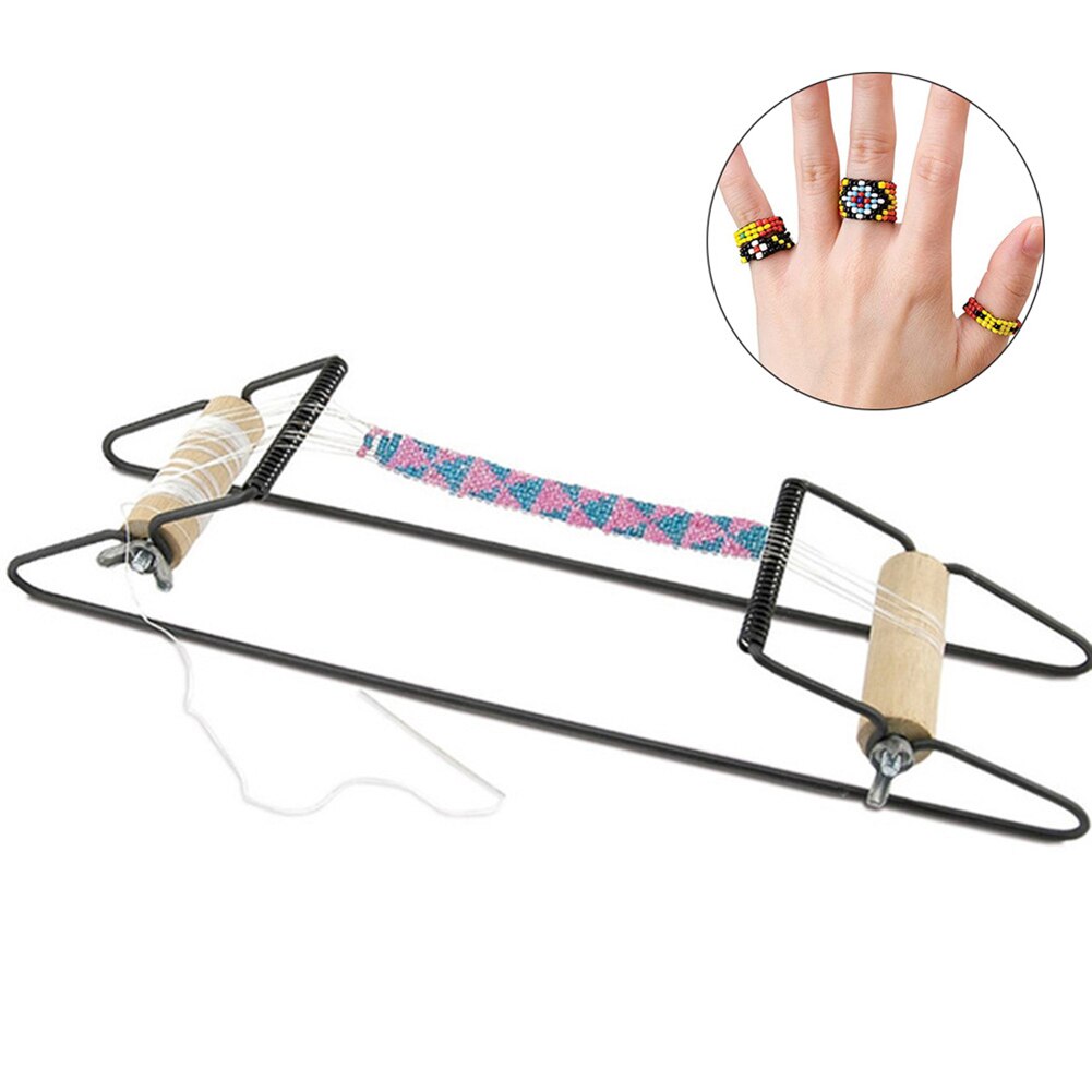 Wood Weaving Beading Loom for Jewelry Bracelet Handmade Knitting Tool Beads Knitter DIY Knitting Machine Sewing Tool