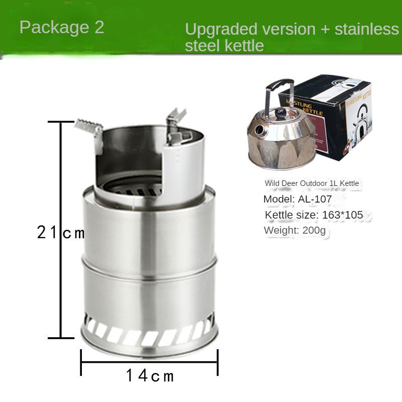 Outdoor Firewood Stove Windproof Portable Folding Wood Small Firewood Stove Gasification Picnic Stove Folding Stove Picnic: grey