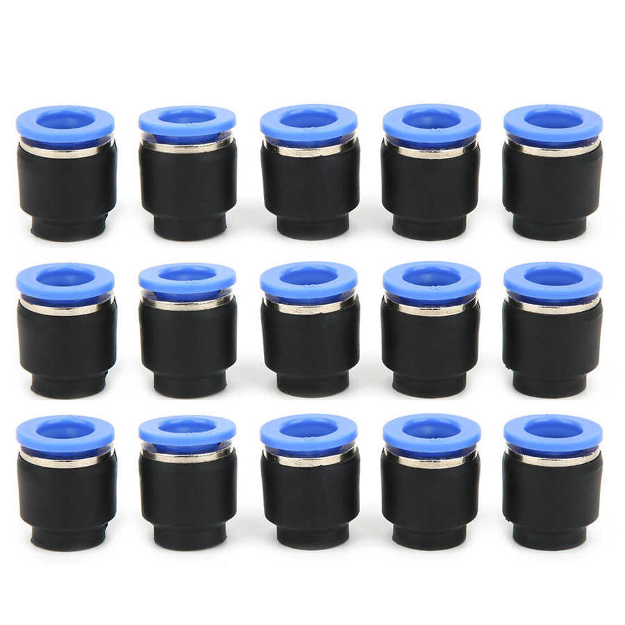 50PCs 1.0MPa Air Pipe Plug Pneumatic Cap Plastic + Brass Quick Insert PPF10 Oval Release Ring Hotel Use