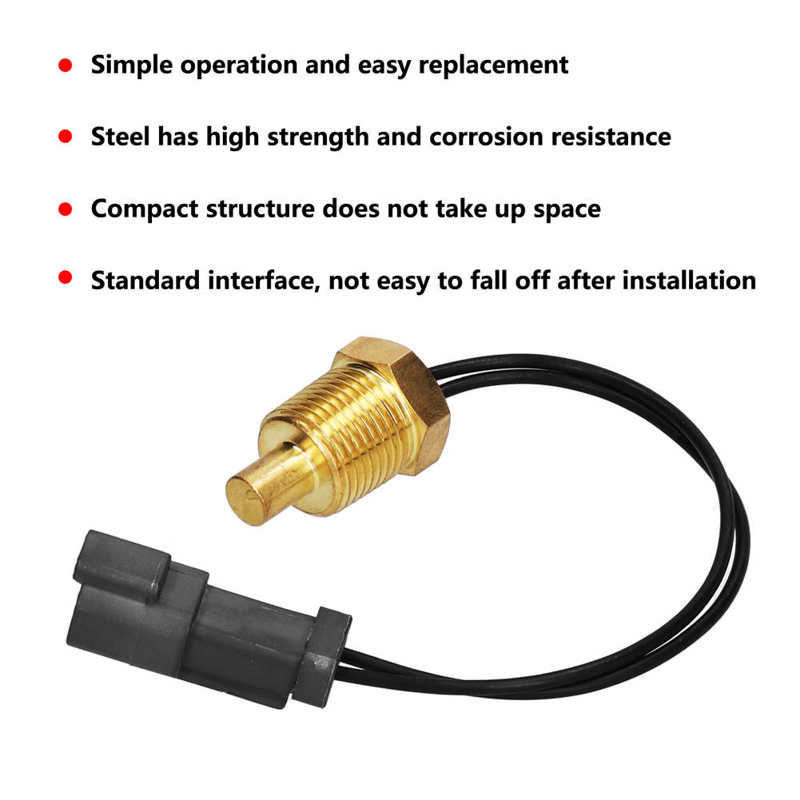 Water Temperature Alarm Sensor Compact Water Temperature Sensor High Temperature Resistant for CAT 428 Model