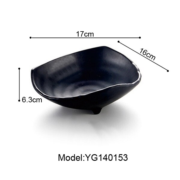 A5 Melamine Three Angle Plate Dinner Plate Black Frost Dinnerware Korean Style Japanese Snack Snack Food Dish Tableware: YG140153
