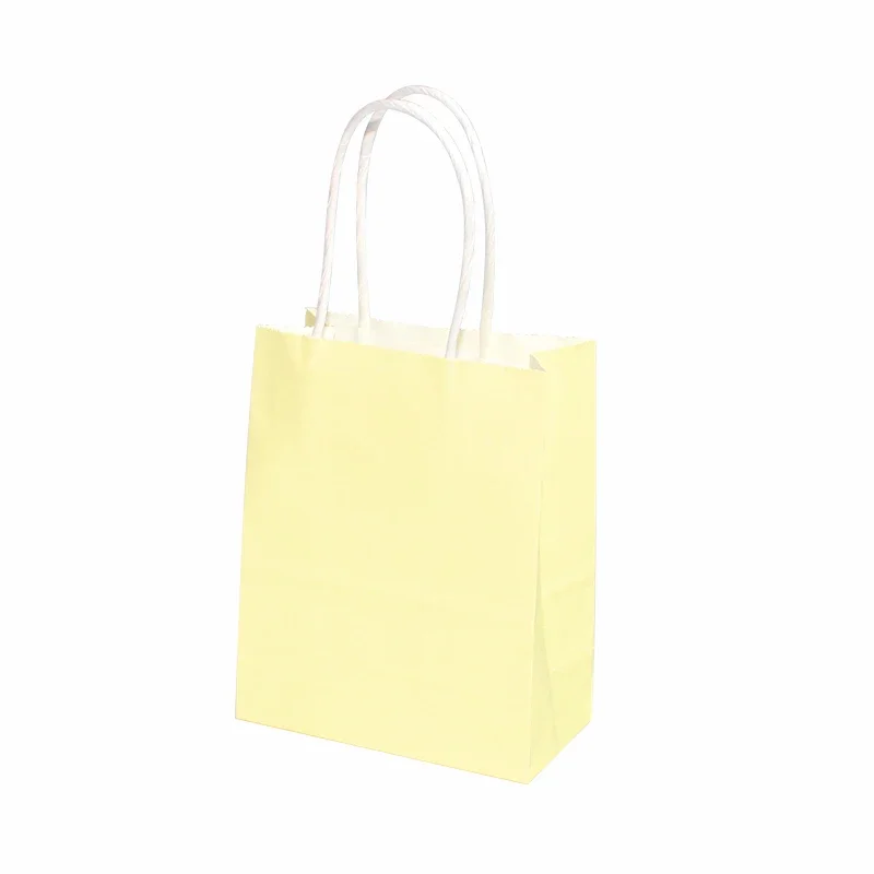 6/12pcs Mini Small Kraft Paper Bag with Handles Festival Bag Candy Shopping Bags: MULTI / 9.5x9.5x11cm