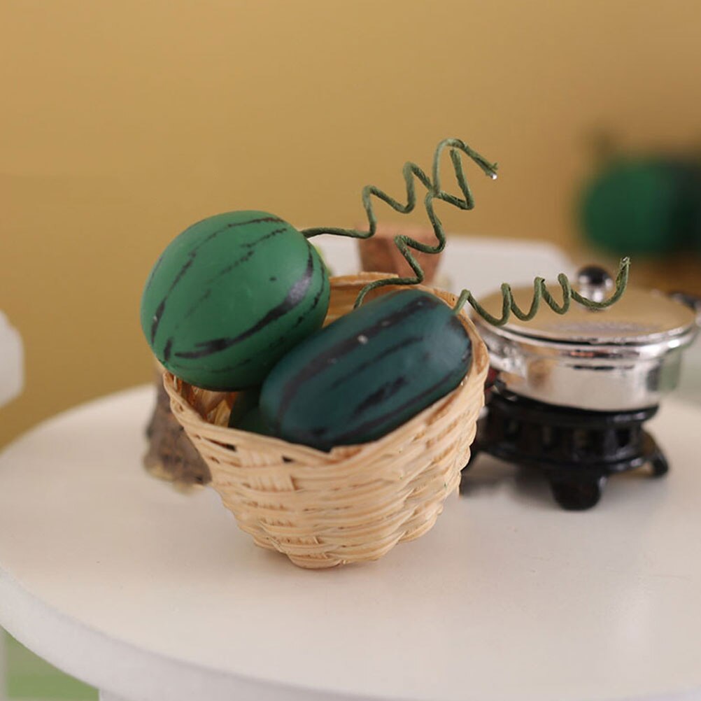 4pcs Miniature Watermelon Kids Pretend Play Kitchen Mini Fruit Model
