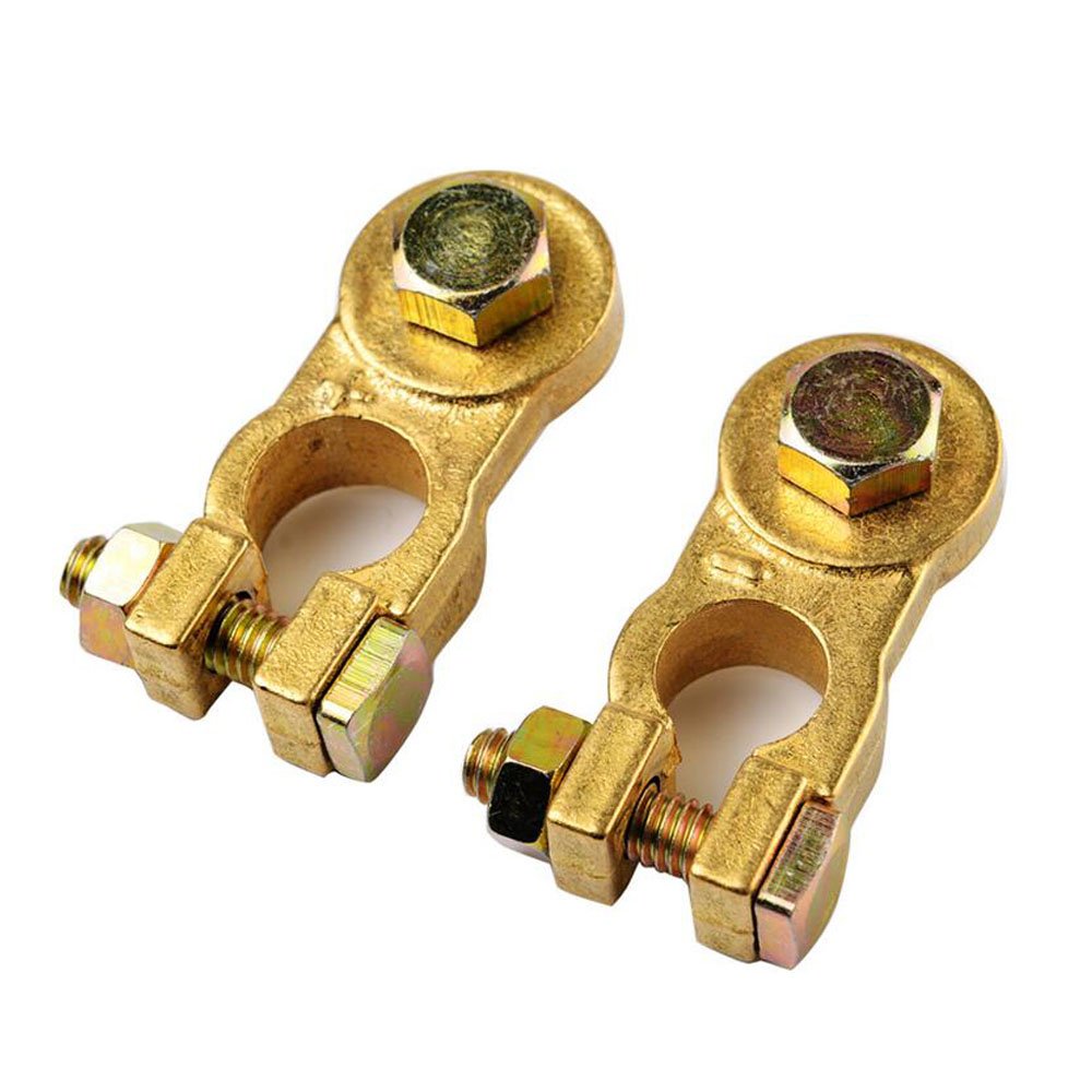 ! 2pcs Thicken Pure Copper Battery Connectors Battery Terminals Of the Battery Clamp (positive) and (negative)