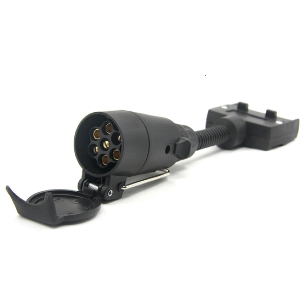 TIROL T21616b 7 Pin Plug ConnectorTrailer Boat Truck Parts Plug Adaptor 7 Pin Flat Plug to 7 Pin Large Socket with Clamp