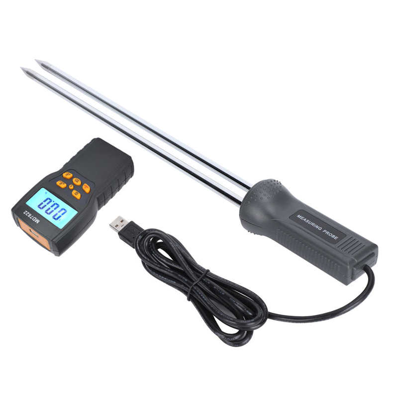 Moisture Meter with Long Probe Digital Grain Wheat Rice Corn Moisture Measurement Tool