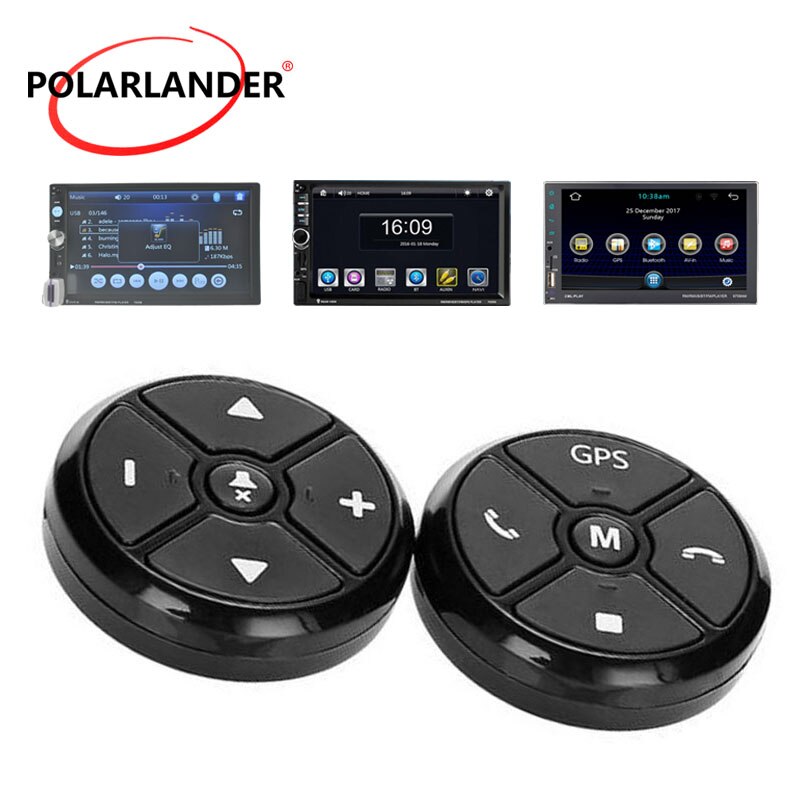 Universal Car Steering Wheel Control Key Music Wireless DVD Radio Remote Control GPS Navigation Buttons Black For Stereo Player
