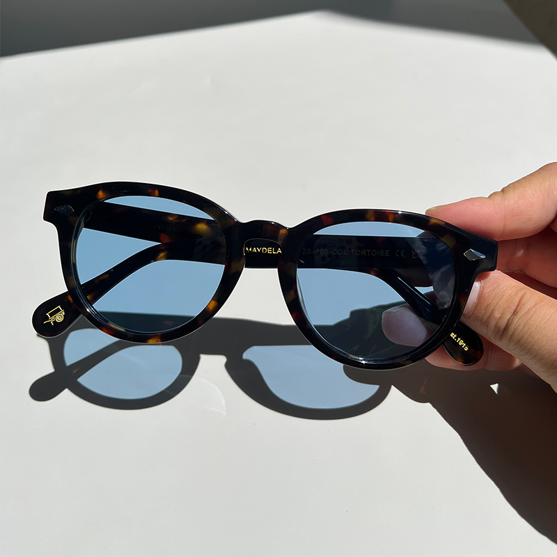 Store lemtosh maydela vintage acetat solbriller til herrer og kvinder ovale polariserede briller med stort ansigt: Gul