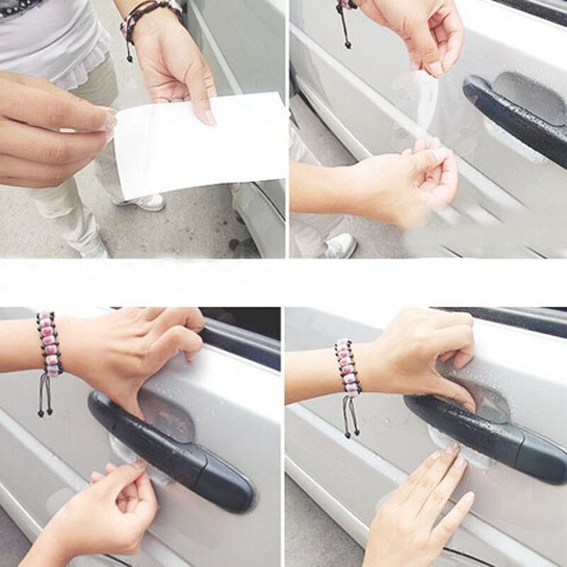 4 Pcs Onzichtbare Auto Deurklink Krassen Automobile Shakes Beschermende Vinyl Auto Protector Films Auto Handvat Beschermende Stickers